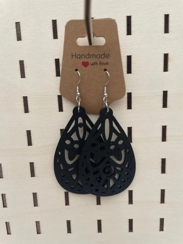 Boucles d’oreilles en bois modèle 5 – photo 4